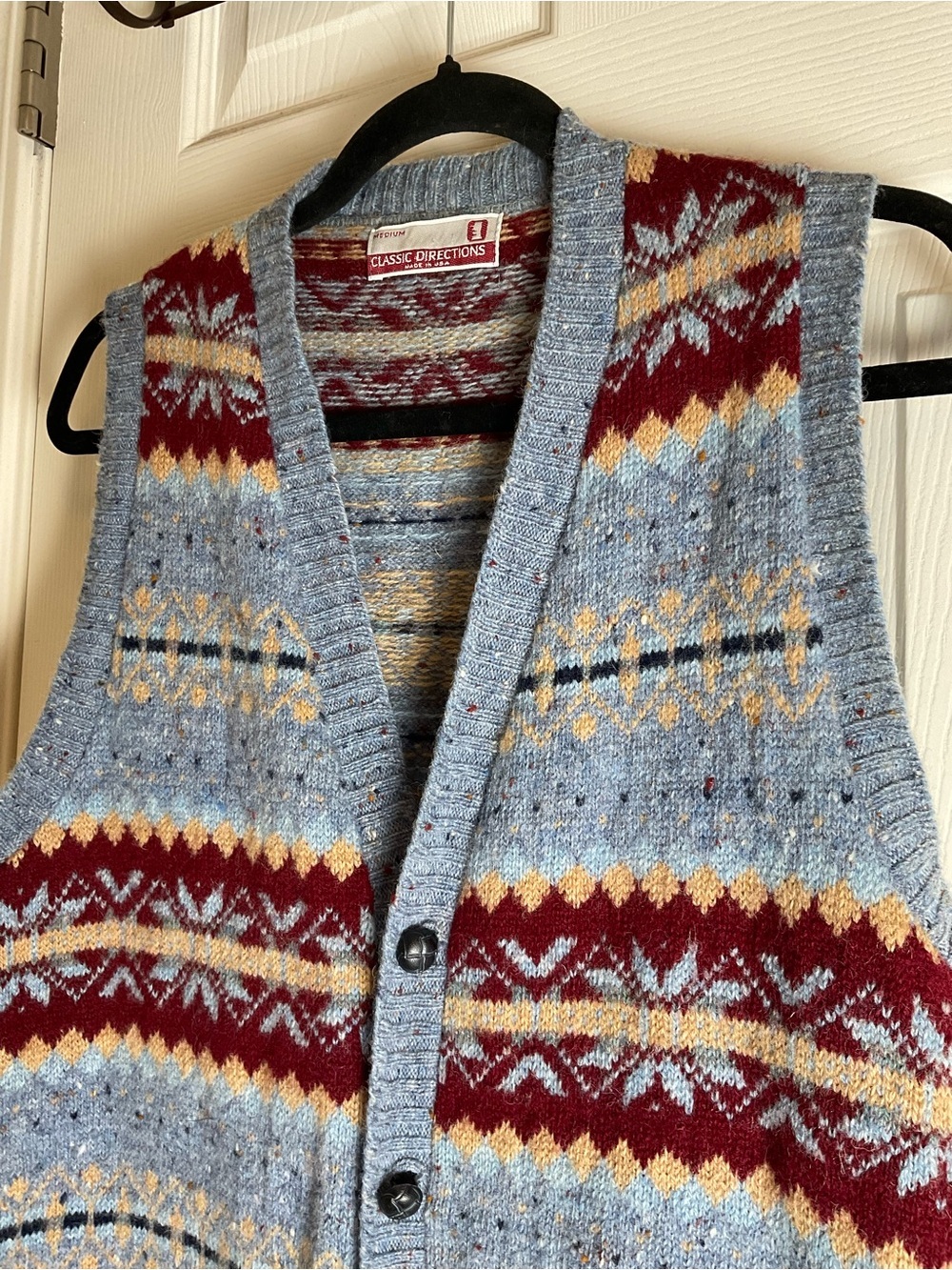 Vintage Classic Directions Fair Isle Shetland Wool Sweater Vest Medium - Picture 4 of 15